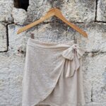 Camellia wrap mini skirt