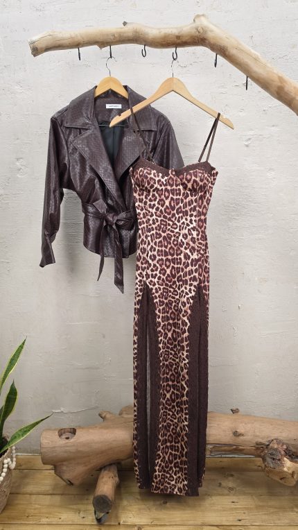 Borg leopard dress